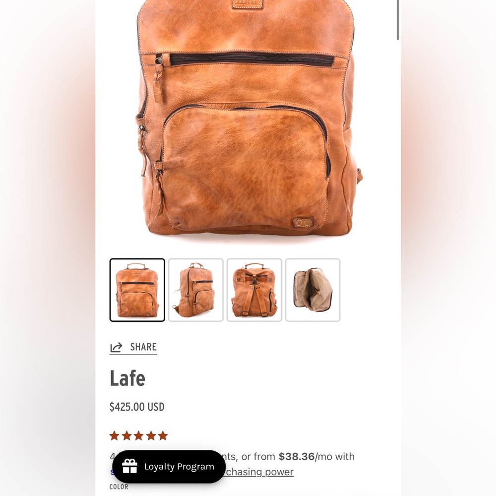Bed Stu Brown Leather Backpack BedStu - Lafe Leather Backpack - Picture 7 of 7
